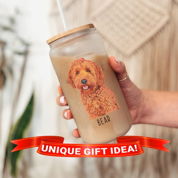 Doodle Tumbler, Golden Doodle Gifts, Goldendoodle Tumbler, Doodle Glass Tumbler,Doodle Mug,Doodle Cup with Lid and Straw,Gift for Doodle Mom