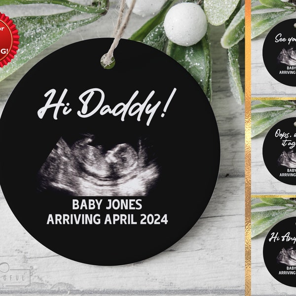 Dad To Be Ornament, Pregnancy Announcement to Husband, New Dad Gift from Baby Bump,Pregnancy Reveal to Husband,Expecting Dad Gift,Future Dad