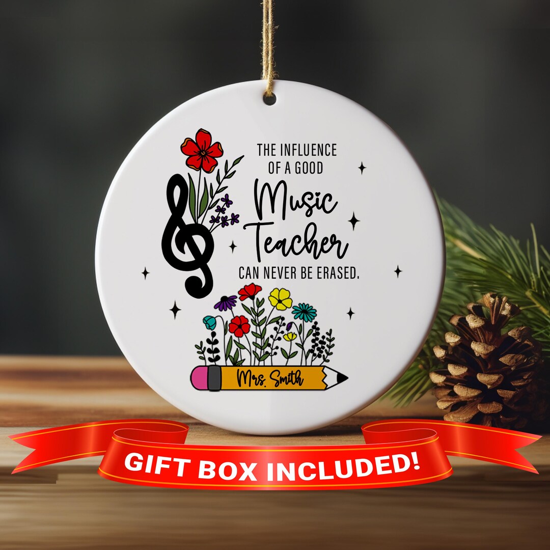 Music Teacher Ornament, Personalized Music Teacher Gift, Music Teacher ...