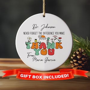 Doctor Ornament, Doctor Thank You Gift, Custom Doctor Gift, Thank You Gift for Doctor, Doctor Christmas Ornament, Gift for Female Doctor