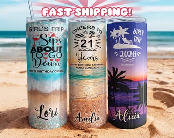 Personalized Stainless Steel Vacation Tumbler: Custom Family Reunion Travel Cup 20oz, Personalized Gifts
