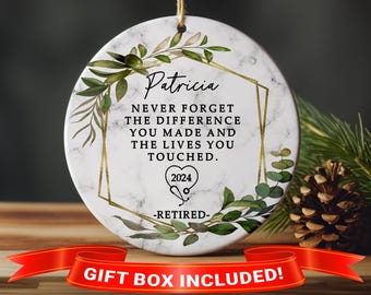 Personalized Nurse Retirement Christmas Ornament: Custom Nursing Career Keepsake