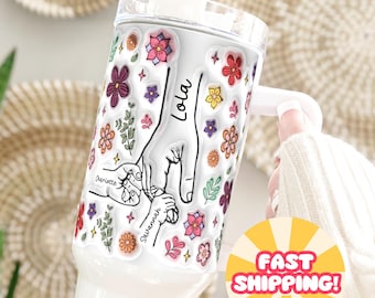 Vaso térmico Lola Gift de 40 oz - Taza de viaje personalizada con asa, regalos del Día de la Madre para la abuela