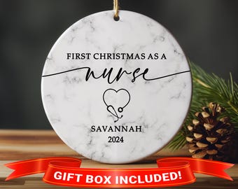 New Nurse Christmas Ornament, First Christmas as Nurse Ornament, Nurse Christmas Ornament, Custom Nurse Ornament, Ornament for Nurse