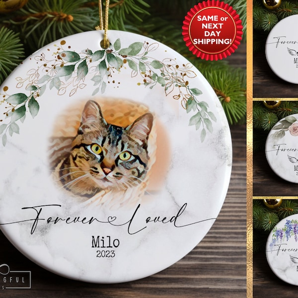 Cat Memorial Ornament, Custom Cat Portrait, Custom Cat Painting, Cat Memorial Gift, Custom Cat Ornament, Cat Sympathy Gift, Cat Keepsake