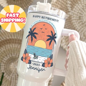 Personalized Retirement Tumbler: 40oz Funny Stainless Steel Gift for Teacher Nurse Boss