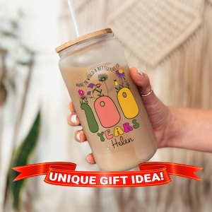 100th Birthday Cup, 100th Birthday Gift, 100th Birthday Tumbler, 100th Birthday Glass, 100th Birthday Mug,Personalized 100th Bday Gift
