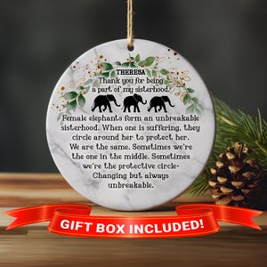 Elephant Friendship Ornament,  Friend Group Gift, Friendship Thank You Gift