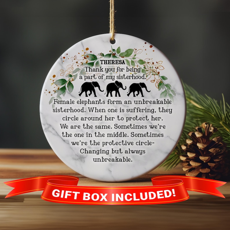 Elephant Friendship Ornament,  Friend Group Gift, Friendship Thank You Gift