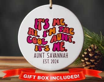 Personalized Aunt Ceramic Ornament | Pregnancy Announcement New Aunt Gift