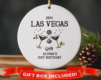 Personalized Las Vegas Christmas Ornament:  Printed City Souvenir Gift