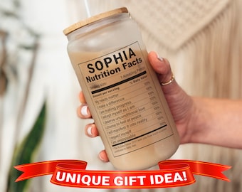 Best Friend Glass Tumbler, Best Friend Gift,Best Friend Mug,Best Friend Iced Coffee Cup with Lid and Straw,Personalized Gift for Best Friend