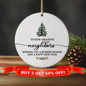 Neighbor Ornament for Christmas Tree,Neighbor Christmas Ornament,Christmas Gift for Neighbor,Neighbor Christmas Gift,Small Gift for Neighbor