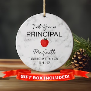 Personalized Principal Ornament: First Day of School Gift for New Principal, First Year as Principal 2026