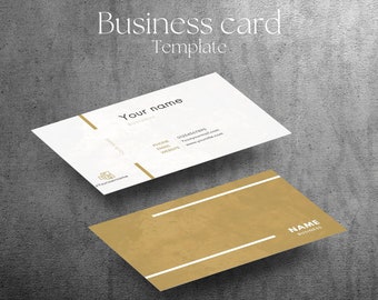 Gold Stylish Business Card Template - Editable Canva