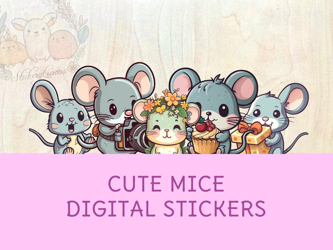 Cute Mouse Digital Stickers Goodnotes Stickers Mice Pet Emoti Student