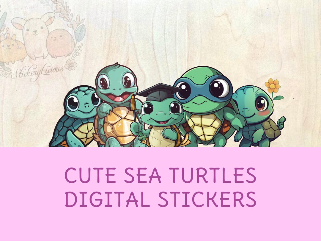 Cute Sea Turtle Digital Stickers Goodnotes Stickers Sea Turtles Pet ...
