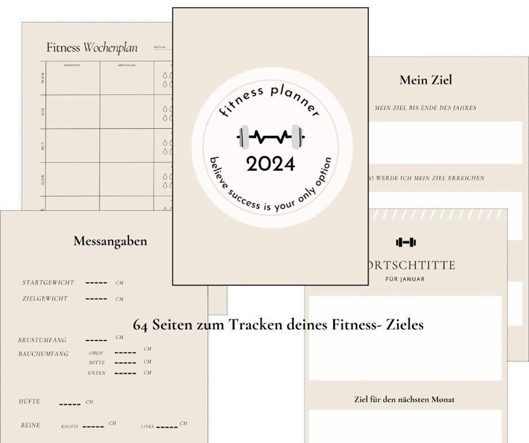 Fitness Tracker 2024 Fitness Planner Water Tracker Goal Etsy