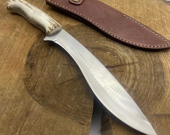 Deer Antler Handle Kukri Knife Machete Knife Custom Gifts For Boyfriend Hunter Gifts For Him Full Tang Blade Survival Knife Birthday Gift