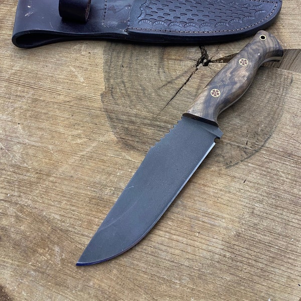 Handmade Sleipnır Steel Hunting Knife Wooden Handle Fixed Blade Knife Full Tang Survival Knife Custom Gifts For Men Hunting Gifts for Him