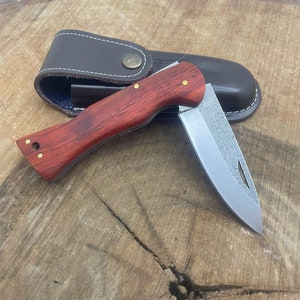 Handmade N690 Steel Custom Engraved Pocket Knife With Case Tactical Knives Personalized Folding Knife Groomsmen Gifts for Men Knives Men image 8
