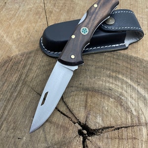 Handmade Folding Knive With Case Custom Pocket Knife Lock Back Survival Knife Tactical Knife Edc Knife Custom Gifts for Boyfried Razor Sharp walnut
