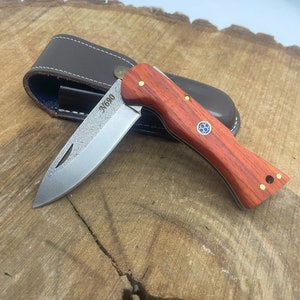 Handmade N690 Steel Custom Engraved Pocket Knife With Case Tactical Knives Personalized Folding Knife Groomsmen Gifts for Men Knives Men image 9