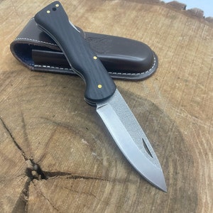 Handmade N690 Steel Custom Engraved Pocket Knife With Case Tactical Knives Personalized Folding Knife Groomsmen Gifts for Men Knives Men image 2