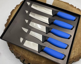 Personalizado 5 piezas juego de cuchillos de cocina regalos de cocina personalizados cuchillos de chef cuchillo de pesca cuchillo de carne cuchillo de deshuesar regalos para cocineros juego de cuchillos de parrilla