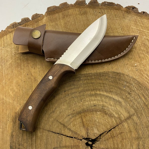 Custom Bushcraft Knife With Sheath Tactical Fixed Blade Survival Knife Custom Gifts For Boyfriend Hunting Archery Camping And Hiking Knife