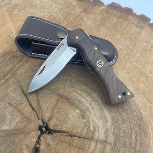 Handmade N690 Steel Custom Engraved Pocket Knife With Case Tactical Knives Personalized Folding Knife Groomsmen Gifts for Men Knives Men image 4