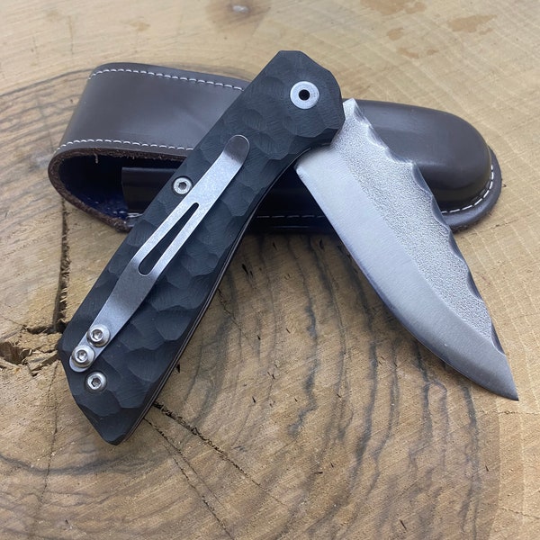 Handmade N690 Steel Folding Knife With Clips And Sheath Custom Pocket Knife Tactical Knife Edc Knife Gifts For Men Survival Knives Mens Gift