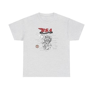 BSA Goldstar Motor Cutaway TShirt: beschriftete Teile - Vintage Motorrad Mastery