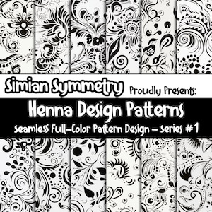 Henna Design Patterns Digital Paper | Instant Download | Seamless Patterns | Intricate Mehndi Collection | Henna Tattoo | Seamless Henna