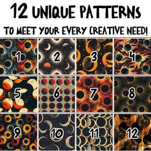 Abstract Solar Eclipse Inspired Digital Paper | Solar Eclipse Artwork ...