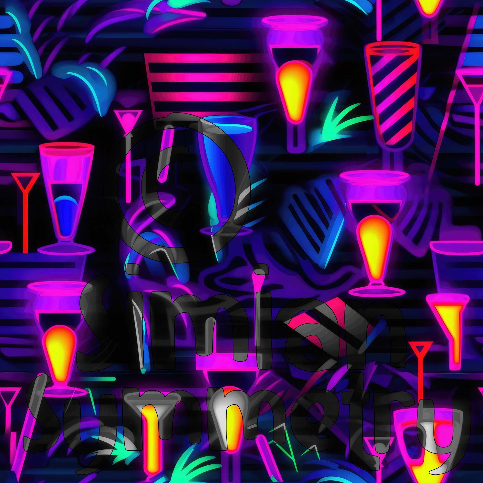 DIGITAL PAPER Blacklight Party Rave Series 1 | Seamless Designs ...