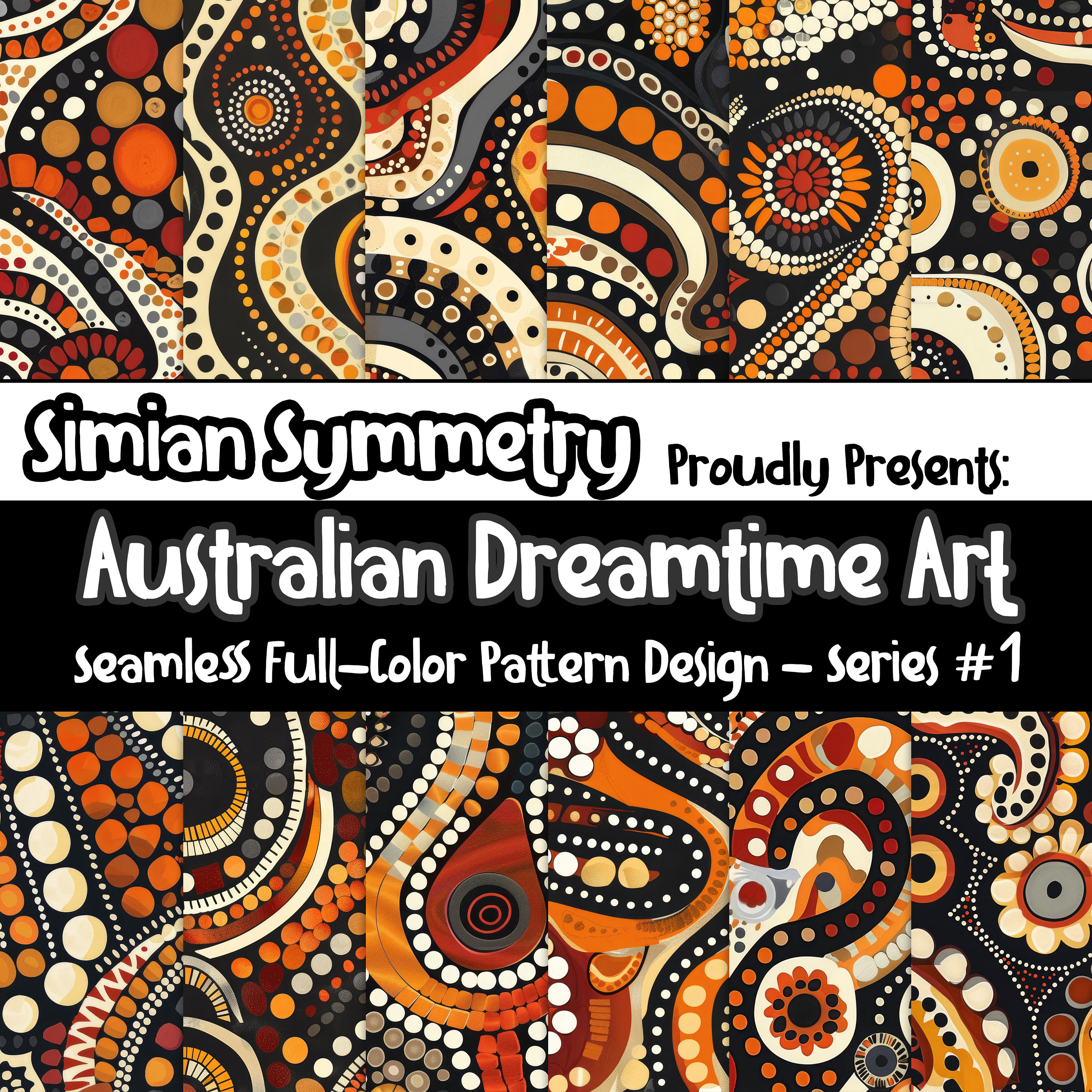 Australian Dreamtime Art Inspired Digital Paper | Instant