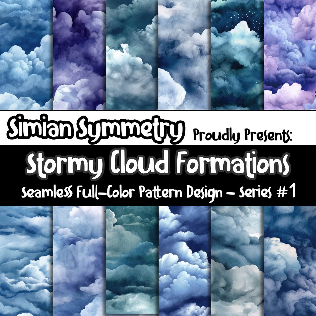 DIGITAL PAPER Stormy Cloud Formation Series 1 | Seamless Designs ...