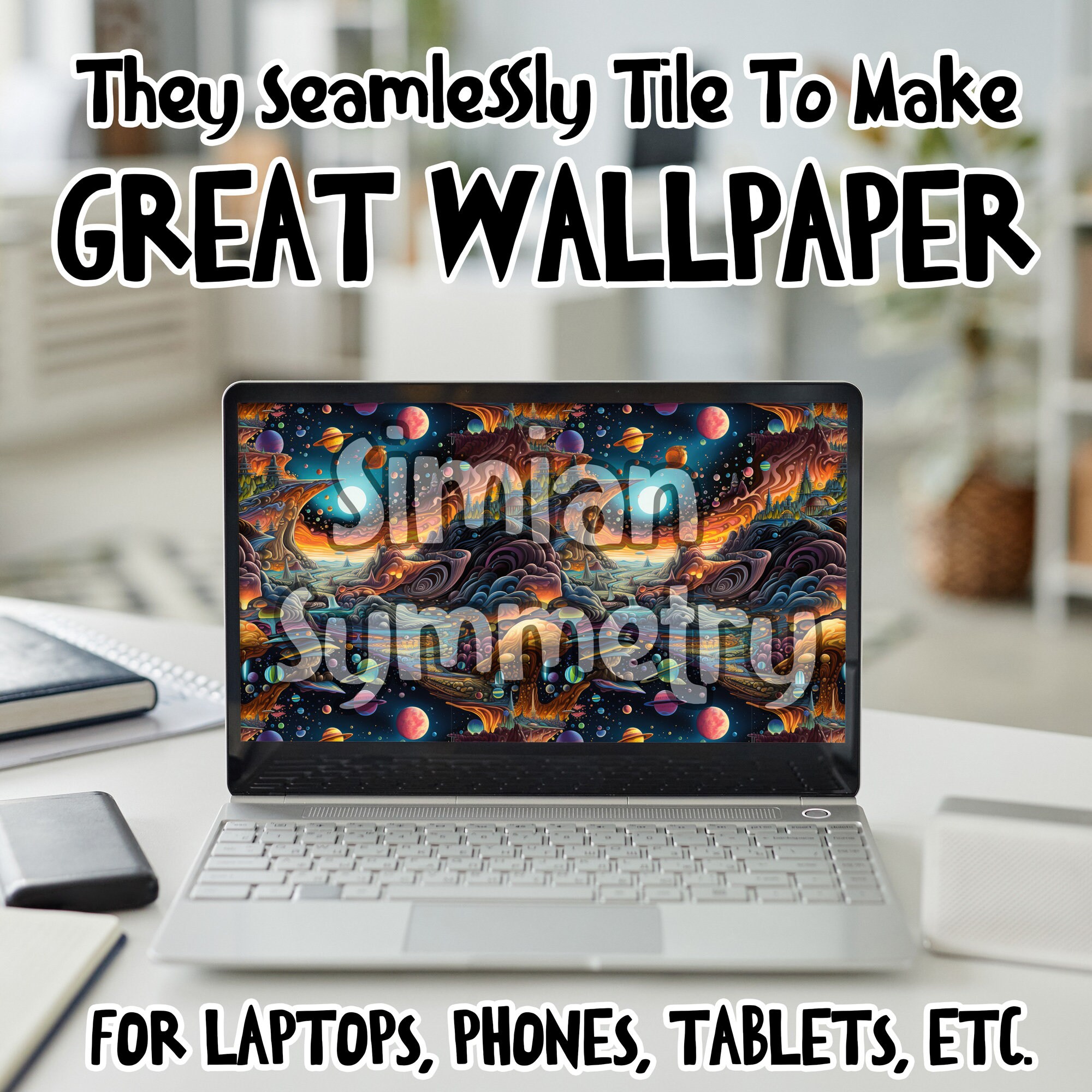 Psychedelic Alien Planets Digital Paper Instant Download Seamless ...