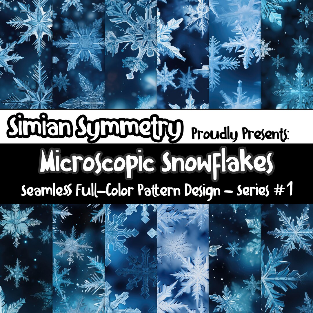 Microscopic Snowflakes Digital Paper | Instant Download | Seamless ...