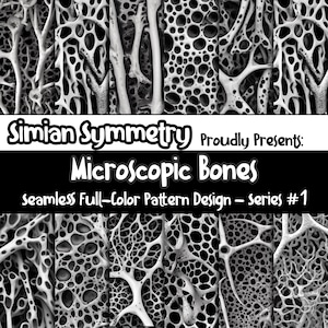 DIGITAL PAPER Microscopic Bones Series 1 | Seamless Designs | Twelve Colorful Patterns | Tile Patterns | Instant Download