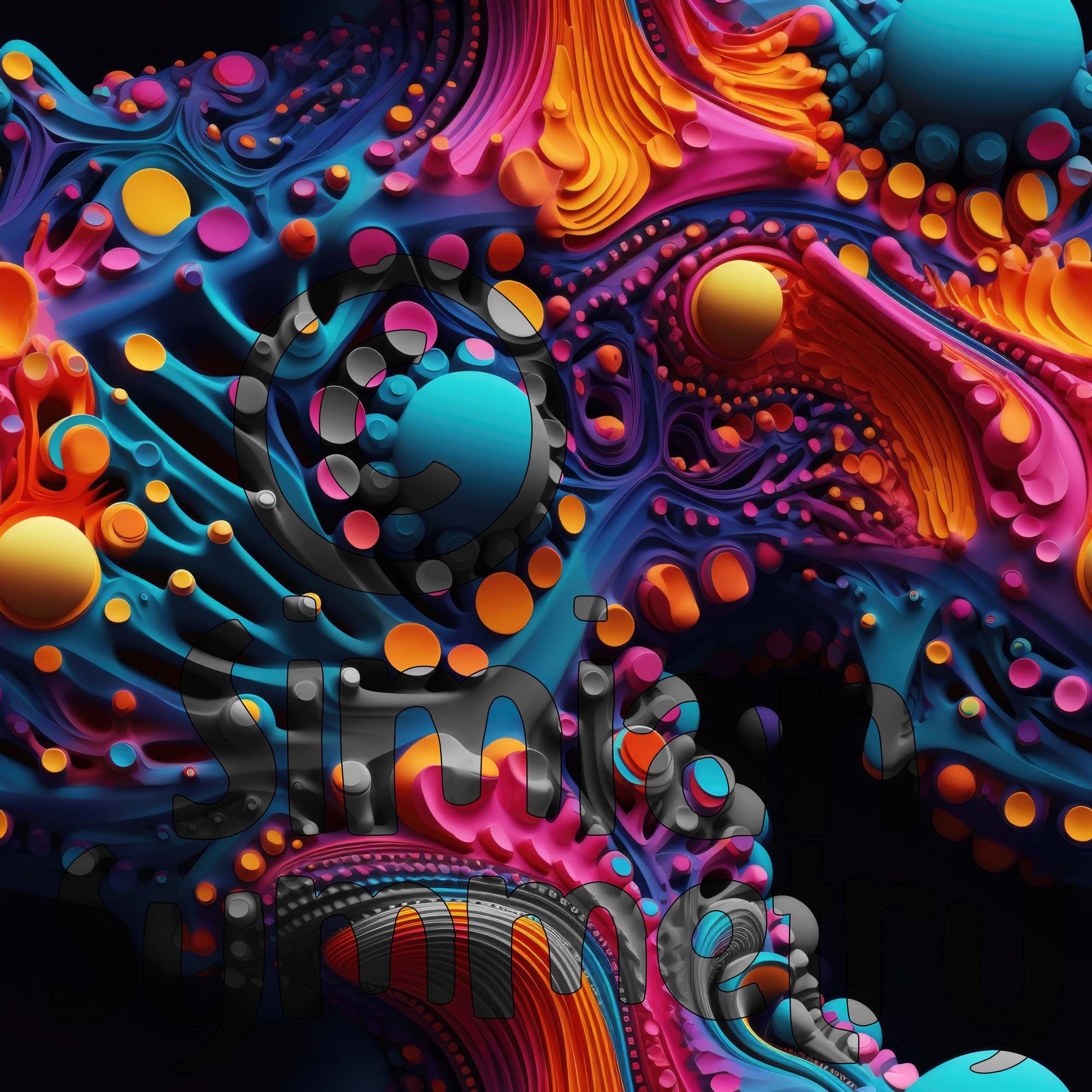 Colorful Biomorphic Forms | Instant Download | Seamless Patterns ...