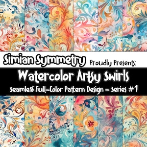 Artsy Swirls Digital Paper | Swirls Seamless Designs | Swirls Patterns | Swirls Digital Scrapbook | Swirls Patterns | Digital  Swirls