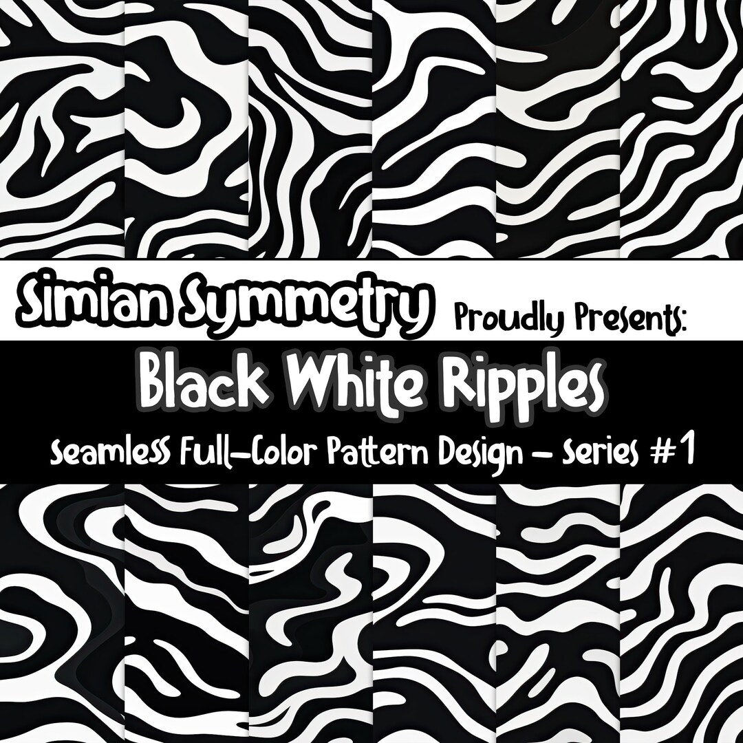 Black and White Striped Ripples | Instant Download | Seamless Patterns ...