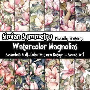DIGITAL PAPER Magnolias Series 1 | Seamless Designs | Twelve Colorful Patterns | Tile Patterns | Instant Download