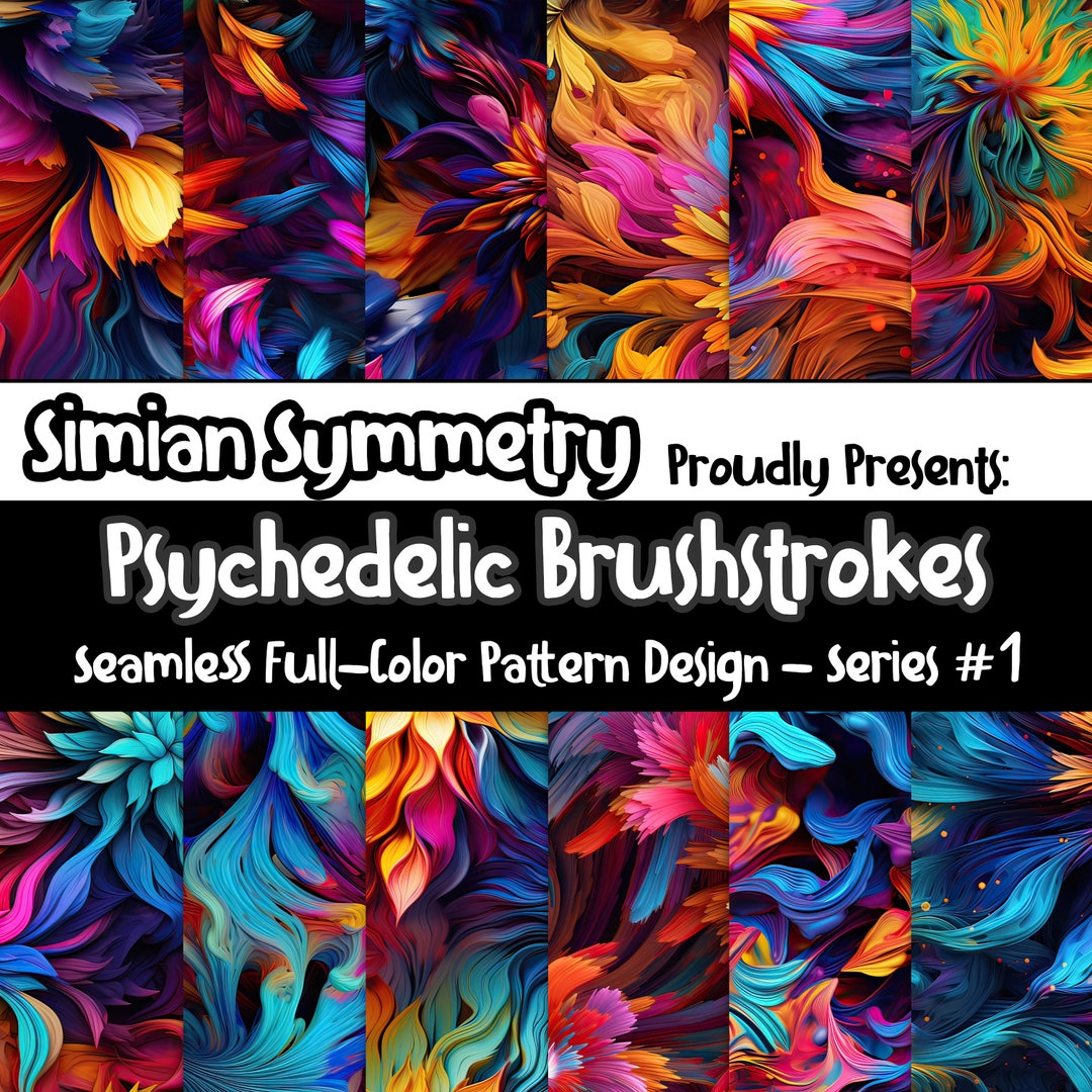 Psychedelic Brush Strokes | Instant Download | Seamless Patterns ...