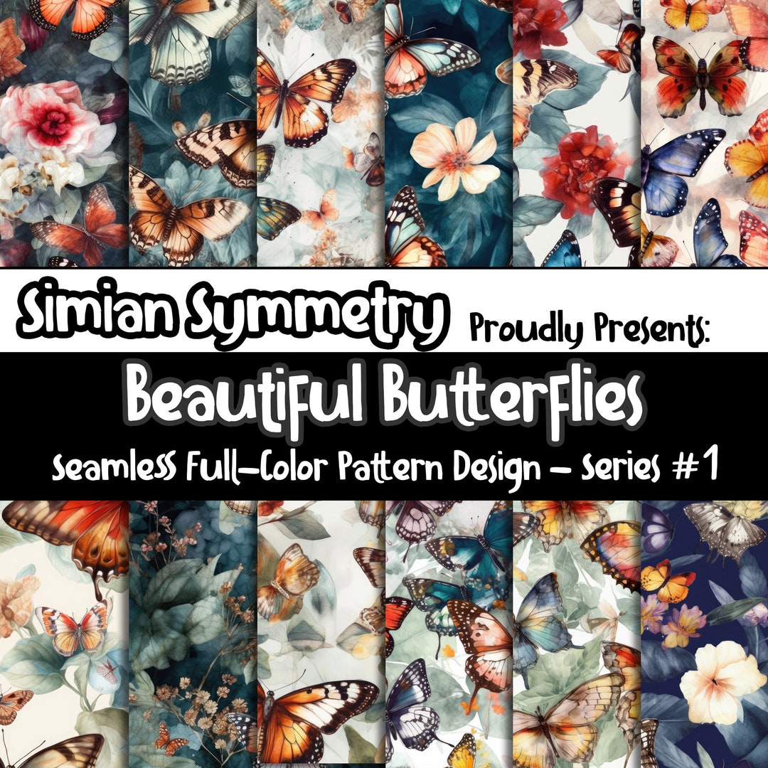 DIGITAL PAPER Beautiful Butterflies Series 1 | Seamless Designs ...