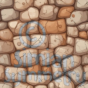 Cartoon Cobblestone Wall Digital Paper | Instant Download | Seamless Patterns | Whimsical Stone Pattern | Cobblestone Animated | Stone Wall image 4