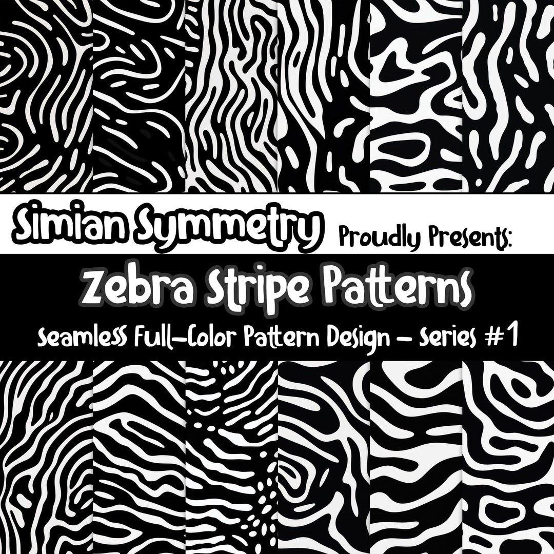 Zebra Party Pattern Black and White Zebra Stripes Pattern Digital Paper | Instant Download ...