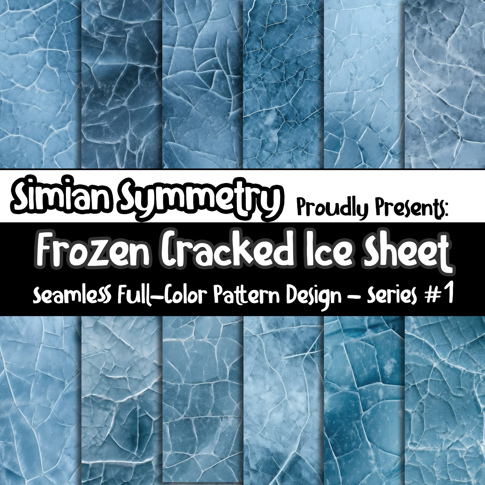 DIGITAL PAPER Frozen Cracked Ice Sheet Series 1 Seamless Designs Twelve ...
